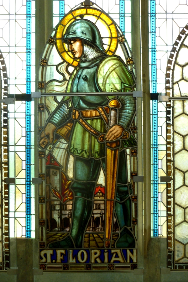 St. Florian, Glasfenster, Dekanalkirche, Brx/Most